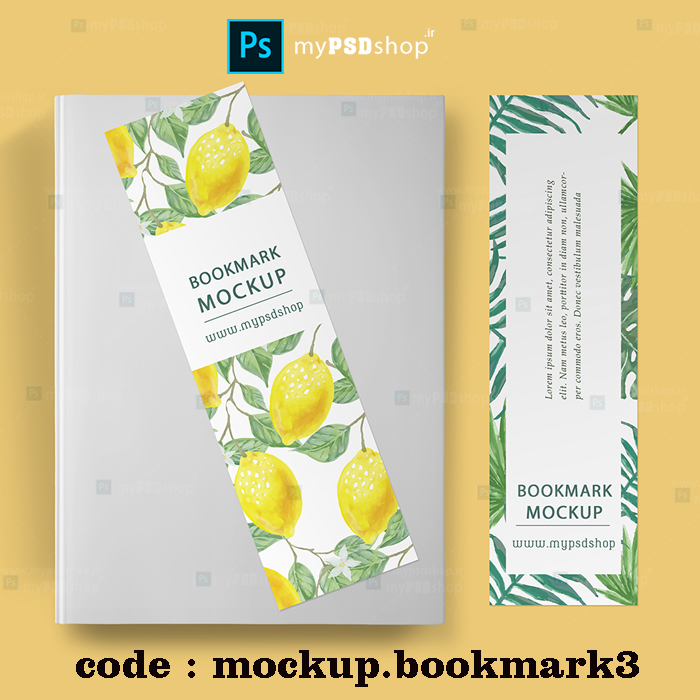 دانلود موکاپ جلد کتاب و نشانک کتاب mockup.bookmark3