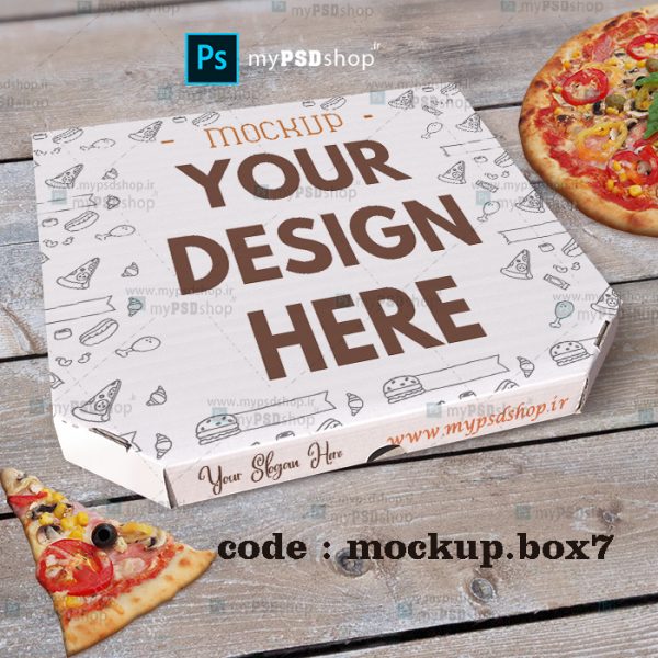 دانلود موکاپ جعبه پیتزا mockup.box7