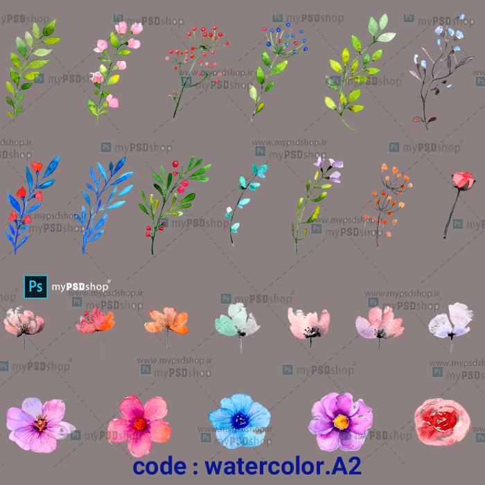 دانلود رایگان 127 طرح آبرنگی گلها watercolor.A2
