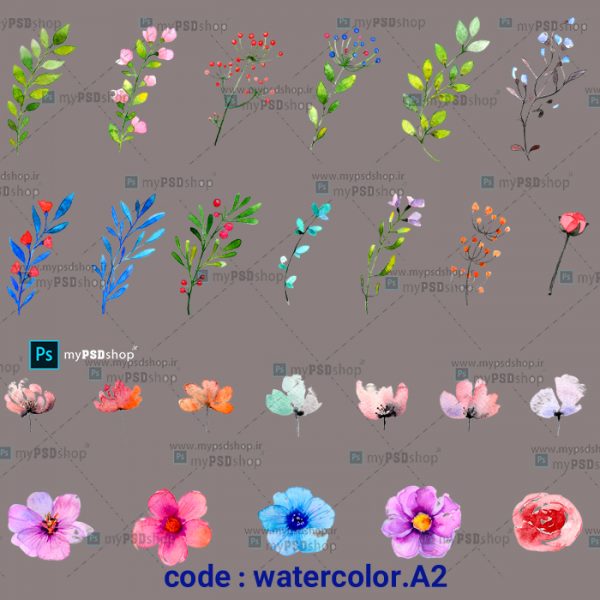 دانلود رایگان 127 طرح آبرنگی گلها watercolor.A2
