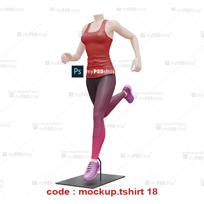 دانلود موکاپ رکابی و شلوار ورزشی دخترانه mockup.tshirt18