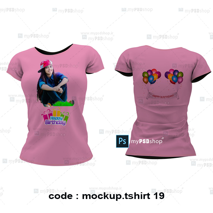 دانلود موکاپ پشت و روی تیشرت دخترانه mockup.tshirt19