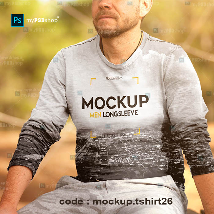 دانلود موکاپ تیشرت آستین بلند مردانه mockup.tshirt26